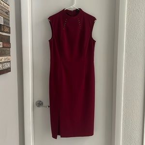 Ivanka Trump midi dress - burgundy 12